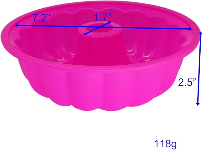 X-Haibei 8 Inch Fancy Round Donut Gelatin Jello Cake Chocolate Baking Silicone Mold