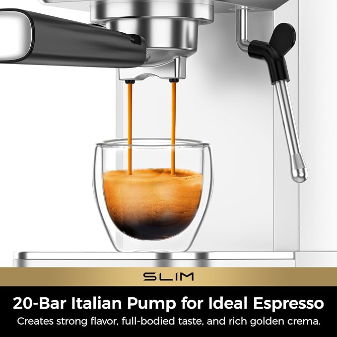 CHULUX Espresso Machine with Conical Burr Electric Coffee Grinder, Silver - Image 2