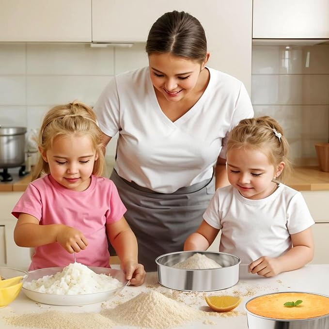 7 Inch Round Cake Pans, 3PCS Stainless Steel Cake Pan &100 Parchment Paper | AWTBDP Nonstick Heavy Duty Circle Cake Pan Tins Set for Birthday Wedding Baking Layer Cakes, Dishwasher Safe & Easy Release - Image 7