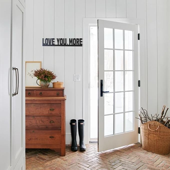 Love You More Cute Metal Door Topper Love You Bye Over Door Frame Decor Corner Sign Black Ornaments Wood Decorations Funny Christmas - Image 4