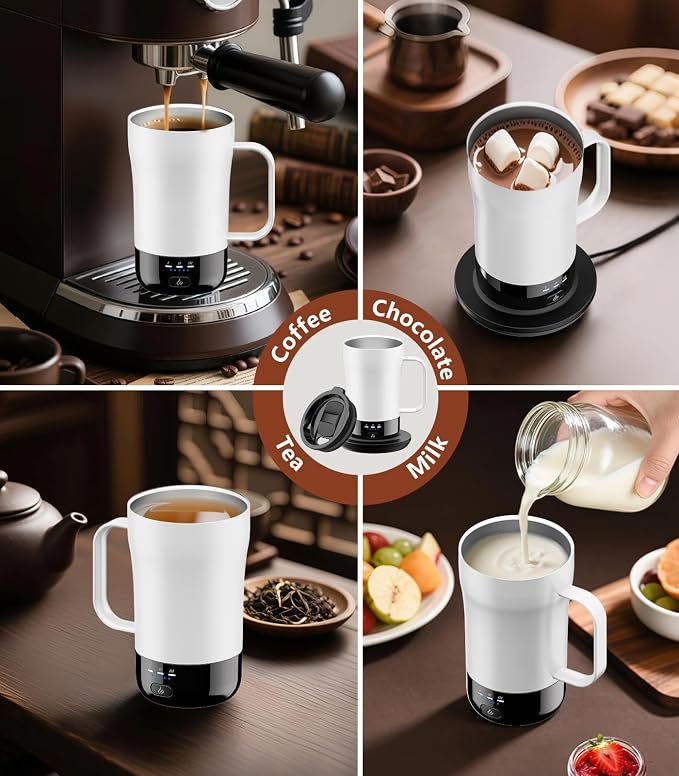 Self-Heating Coffee Mug, 14oz Heated Coffee Mug - Rechargeable Temperature Control Coffee Mug Keep Coffee Hot, Smart Mug Great Gift for Coffee Lovers & Slow Sippers - Image 8