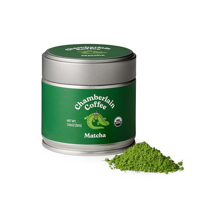 Chamberlain Coffee Ceremonial Matcha Green Tea Powder - Japanese Green Tea + Original Grade Matcha - Hot or Iced - Organic, Vegan & Gluten-Free Matcha Powder, 1.06 oz