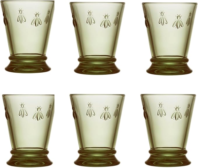La Rochere Bee Olive Green Tumbler Set/6 - La Rochere Bee Glassware Sets by LaRoch%C3%A8re