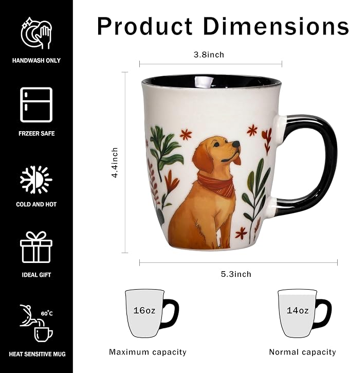 Dog Mug - 16oz Heat Changing Coffee Mugs, Funny Ceramic Coffee Mug for Home, Gifts for Dog lovers Mother's Day & Christmas - Image 3