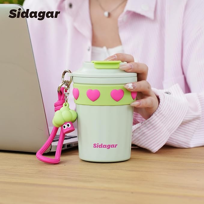 SDGA+ 12 oz Travel Coffee Mug Spill Proof Leak Proof, Stainless Steel Thermal Coffee Cup with Lid, Resuable Cup for Hot and Cold, Portable Tumbler for Women, Minty Matcha - Image 4