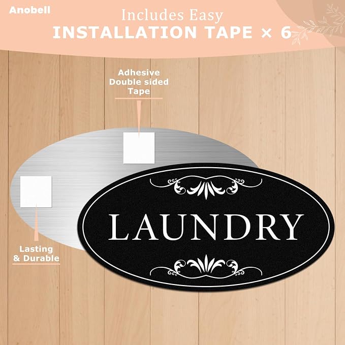 3 Pack Restroom Sign Laundry Pantry Door Sign 8 × 4 Inch Aluminum | Bathroom Metal Signage, Rust-Proof, Waterproof, 6 Self‑Adhesive Tapes, for Door, Business, Home, Office - Image 5