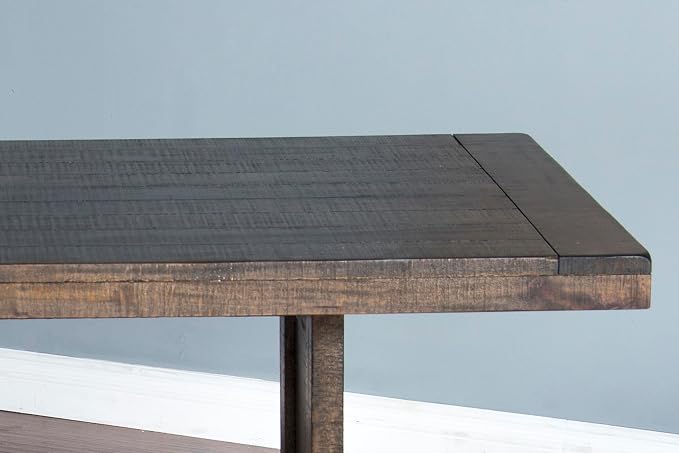 Pemberly Row Farmhouse Wood Kitchen Corner Breakfast Dining Nook Set with Table, Reversible Bench, Chair and Hidden Storage in Tobacco Leaf - Image 6