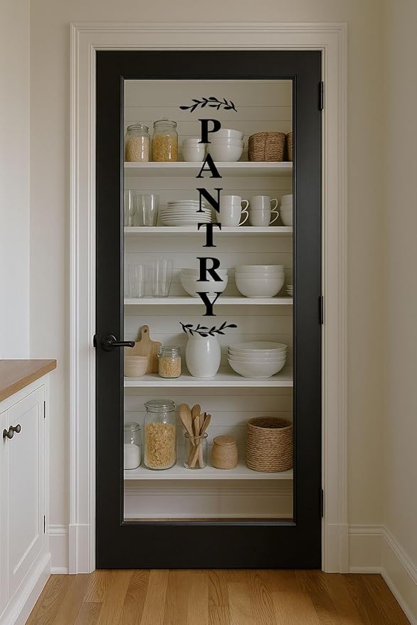 Pantry Door Decal – Black Vinyl Kitchen Sticker – Farmhouse Pantry Room Door Sign for Kitchen Wall or Glass, 27.5 x 6.6 Inch - Image 5