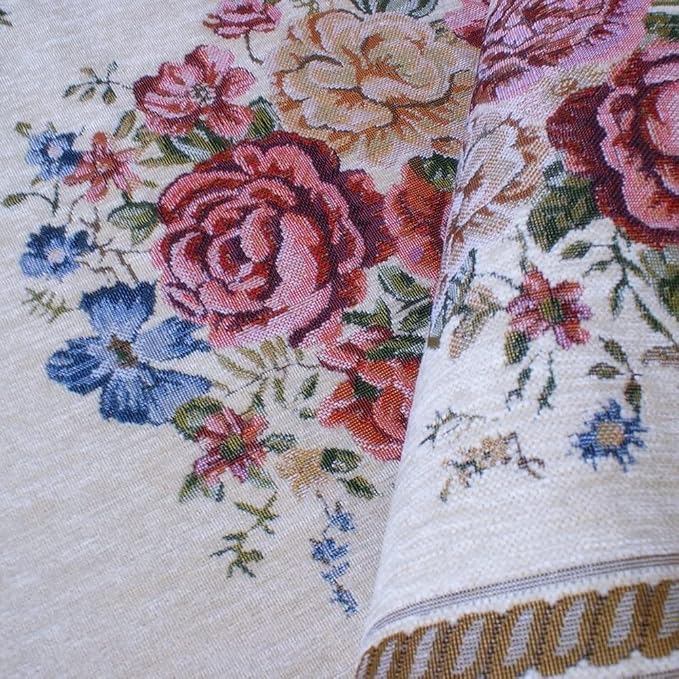Vintage Rustic Shabby Rose Rugs Luxury Soft Elegant Traditional Rugs Floral Accent Carpet for Home Living Room/Bedroom, 5′3″ × 7′6″, Country Rose - Image 5