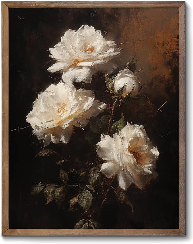 XOCUUI Vintage Flowers Canvas Wall Art Unframed Wall Decorations Mid Century Modern Wall Decor Botanical Wall Art for Farmhouse Kitchen Office Bathroom Decor 8x10 by XOCUUI