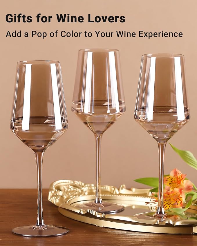 comfit Smokey Gray/Grey Wine Glasses Set of 6-14 oz Gray Kitchen Accessories, Unfading Color, Hand-blown Colored Wine Glasses - Gifts for Lovers, Mother's Day, Wedding, Birthday Gifts - Image 9