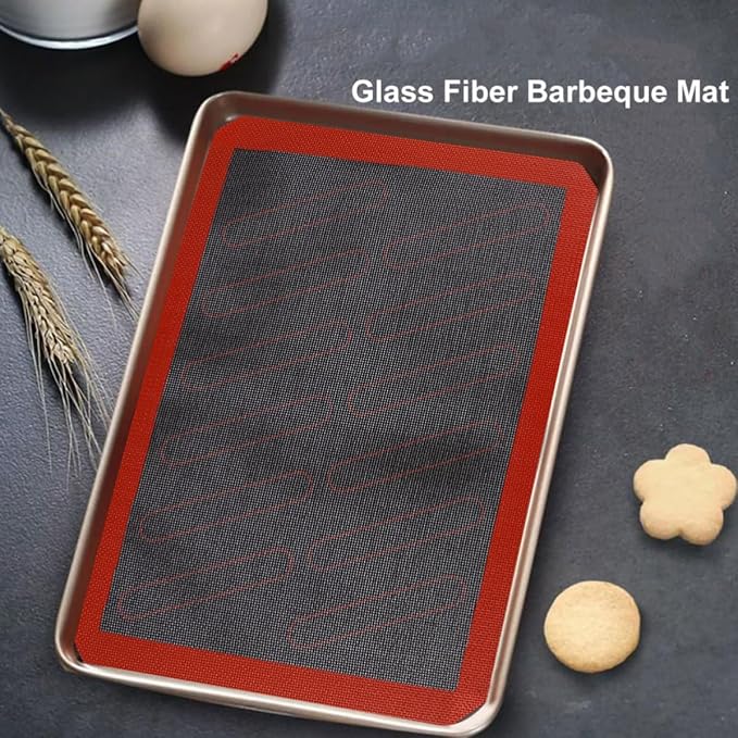 VILLCASE Baking Mat Heat Resistant Silicone and Glass Fiber Non-stick Pad with High Elasticity Oven Liner and Bread Baking and Bun and Cookies for Macaron at Home - Image 5