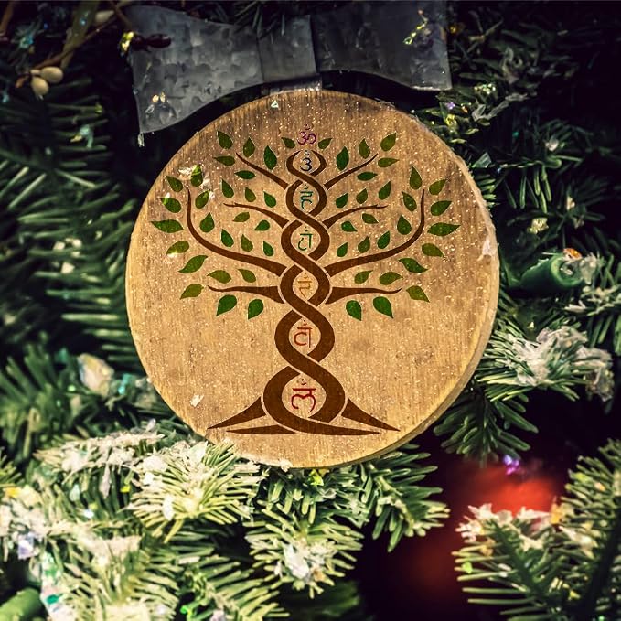 FINGERINSPIRE Tree of Life Stencil with a Paint Brush 11.8x11.8Inch Reusable Chakras Stencil PET Chakras Tree Decoration Template Plant Theme Template for Painting on Wood Wall Floor Furniture - Image 4