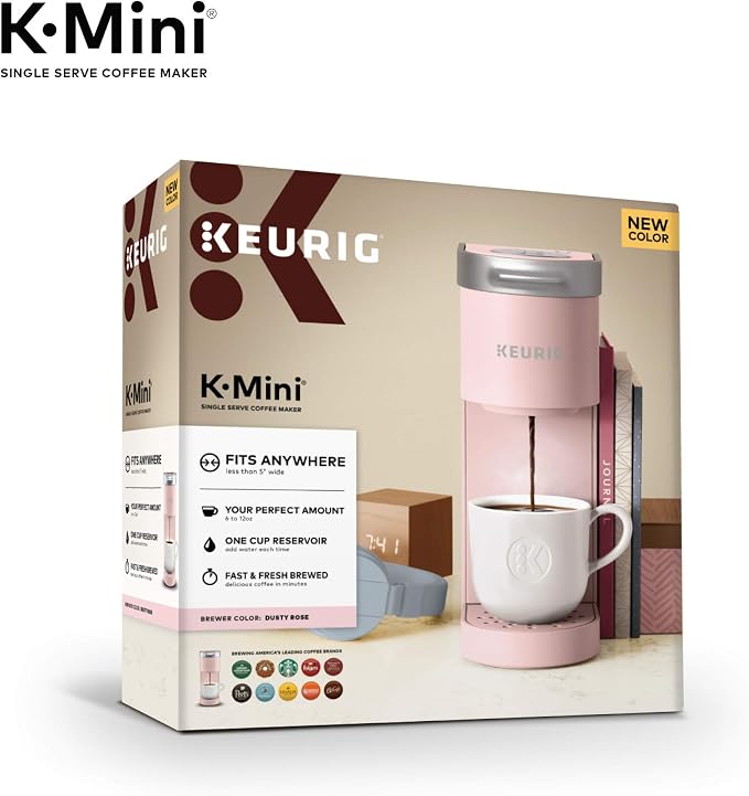 Keurig K-Mini Single Serve K-Cup Pod Coffee Maker, 6 to 12oz Brew size, with Cord Storage, Perfect for Small Spaces, Dusty Rose | Cord Storage, Small Spaces, Dusty Rose - Image 12