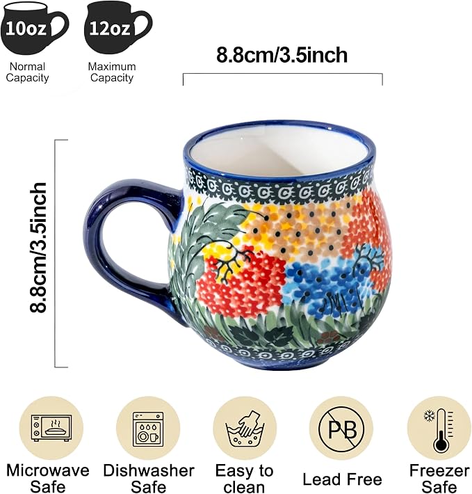 ALMA 12oz Handmade Ceramic Coffee Mug | Microwave & Dishwasher Safe, Ideal for Morning Coffee Tea, Home Kitchen Dining Room Display, For Home Makers & Women - Image 2
