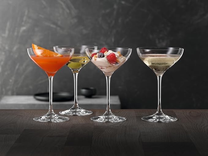 Spiegelau Dessert Glasses Set of 4 - European-Made Crystal, Modern Dessert or Champagne Glassware, Dishwasher Safe, Professional Quality Champagne Saucer Glass Gift Set - 8.8 oz - Image 7