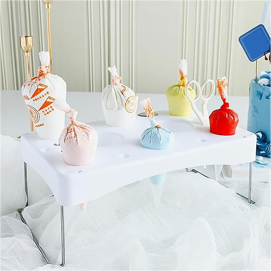 Piping Bag Holder Cake Decorating Cookie Decorating Supplies Tool Lcing Bag Stand Cream Bag Holder with 12 cavity