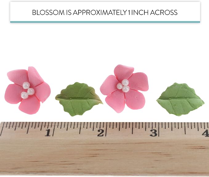 Global Sugar Art 24-Count Mini Pink Edible Flowers Cake Decorations | Small pink sugar flowers for cake decorating, mini edible flowers cake decorations, edible flower decorations, sugar leaves - Image 6
