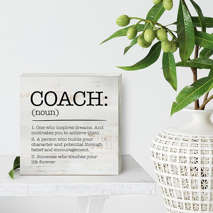 HDKY Wood Box Sign, Coach Definition, 5 x 5 inches, Rustic Decorative Signage for Wall and Desktop, Ideal Gift for Any Occasion - Image 4