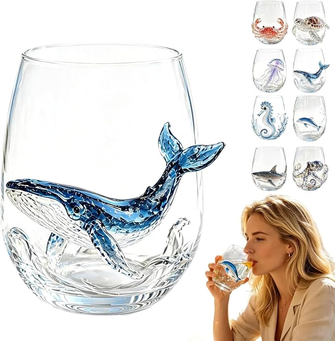 Artisan Blue Octopus Glassware Handmade 3D Ocean Decor Gift by Unknown