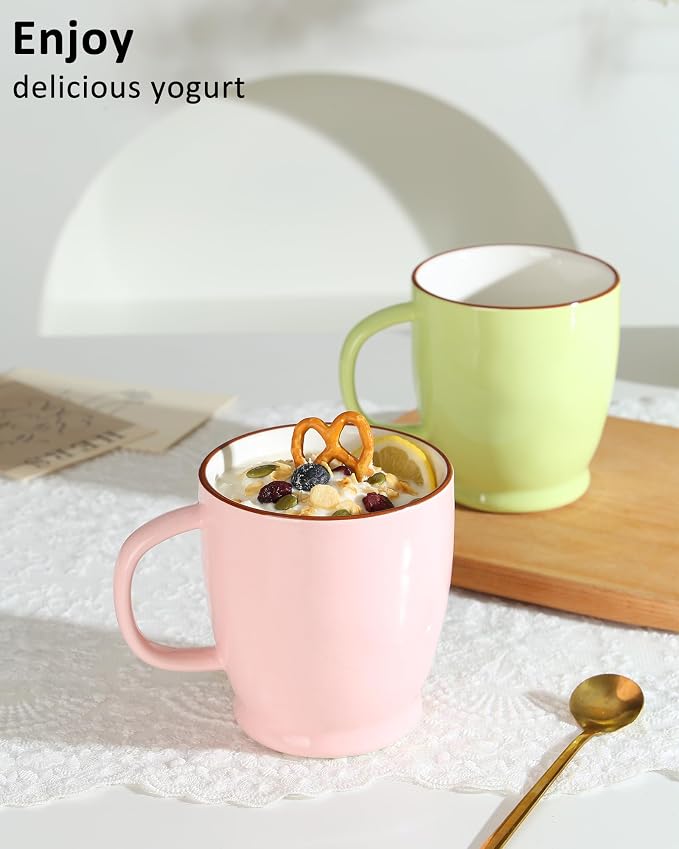 Green Coffee Cup, 16.5oz Coffee Mug Dishwasher Safe, Ceramic Tea Cup with Big Handle, Large Coffee Mug for Latte, Cappuccino, Hot Cocoa, Milk, Juice - Image 5