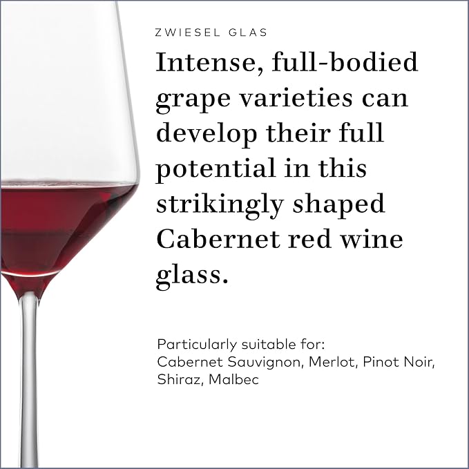 Zwiesel Glas Pure Cabernet Red Wine Glass (Set of 2), Graceful Wine Glasses for Red Wine, Dishwasher-Safe Tritan Crystal Glasses, Made in Germany (19 Ounce) - Image 3