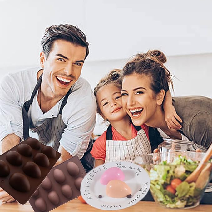 2 Pcs Silicone Egg Shaped Silicone Molds, Easter Mold Jelly Biscuits Chocolate Candy Baking Mold for Easter Theme Party Decoration - Image 5