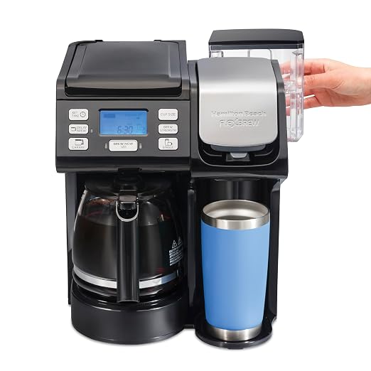 Hamilton Beach FlexBrew Trio 2-Way Drip & Single Serve Coffee Maker | Single Serve Coffee Maker & 12 Cup Coffee Maker | Compatible With K-Cups, Pods or Grounds | Fast Brewing | Black | 49902JN - Image 10