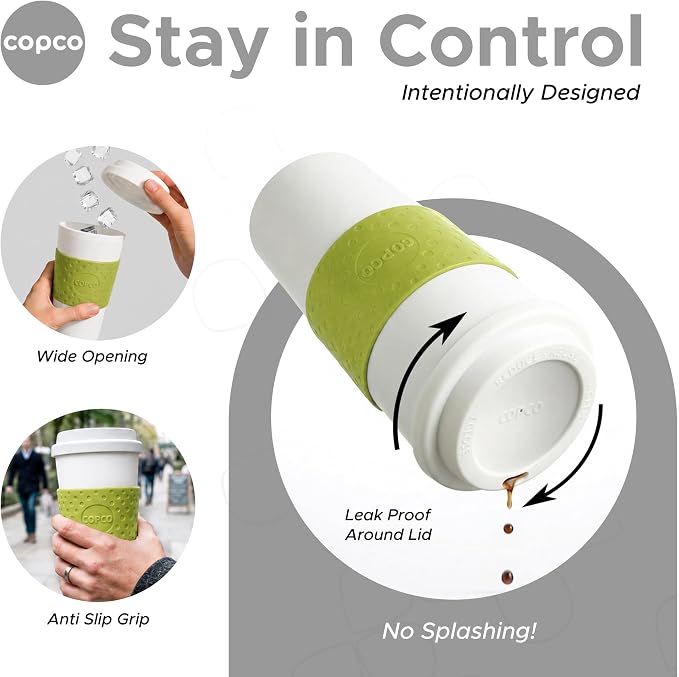 Copco Acadia Travel Mug, 16 Oz - Black, Plum, Blue, Green, Set of 4 - Image 5