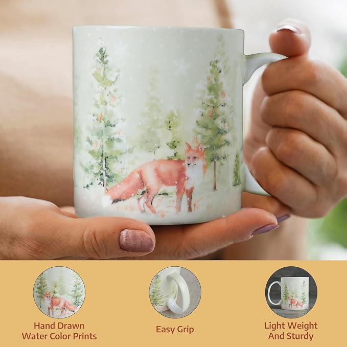 Maison d' Hermine Coffee Mug with Handles Tea Cups (15 Ounce, Pack of 1) | Fine Bone China Coffee Mugs for Hot Beverages Cappuccino Latte Home Restaurant Spring Summer -Winter Morning - Hoge Veluwe - Image 5