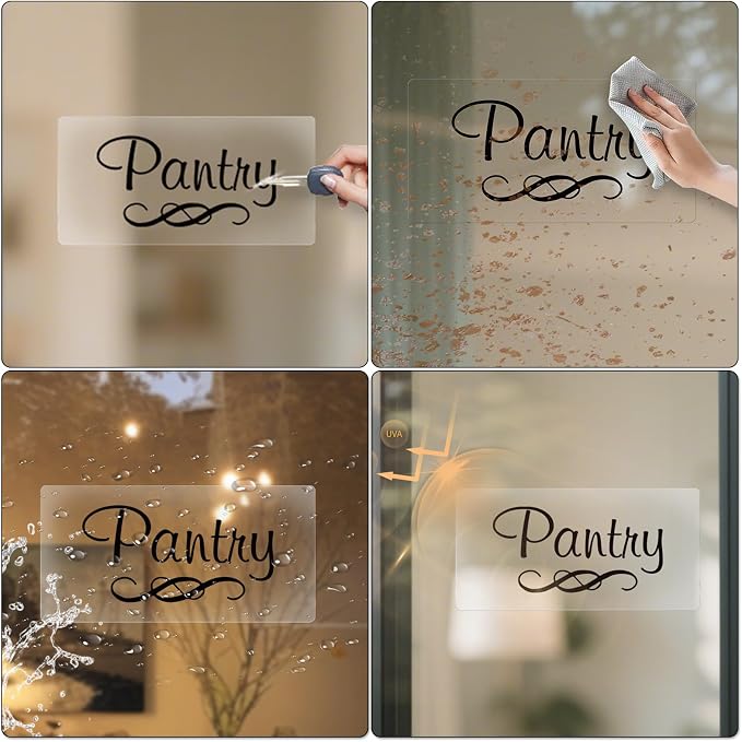 Pantry Room Sticker 10 × 5 Inches Vinyl Self-Adhesive Descal 10 PCS | Waterproof, Oil-proof, Strong adhesive, Removable, Tear resistance, Scratch resistance, For home, kitchen, room door, windows - Image 3