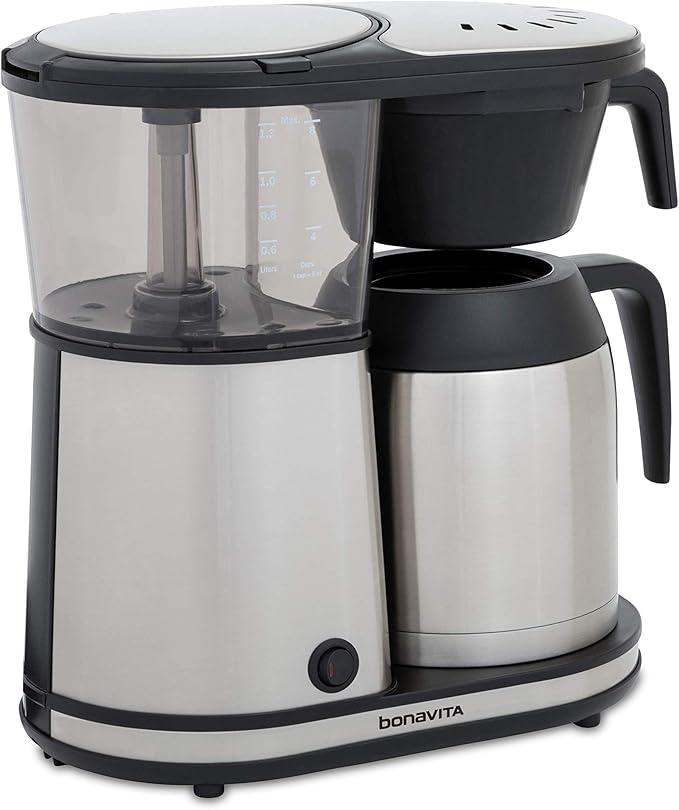 Bonavita 8 Cup Drip Coffee Maker Machine, One-Touch Pour Over, Auto Pause Brewing with Stainless Steel Double Wall Thermal Carafe, SCA Certified, Dishwasher Safe, BV1901TS | Stainless Steel Double Wall Thermal Carafe, SCA, Dishwasher Safe, BV1901TS - Image 4
