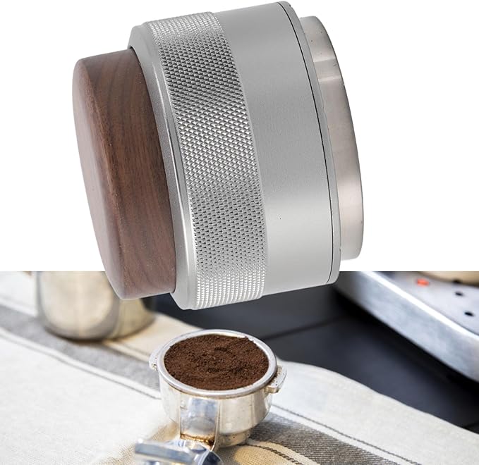 Coffee Distributor and Tamper, Dual Head Coffee Leveler Fits for Portafilter, Espresso Hand Tamper, Professional Adjustable Depth Espresso Hand Tamper(58mmsilver)
