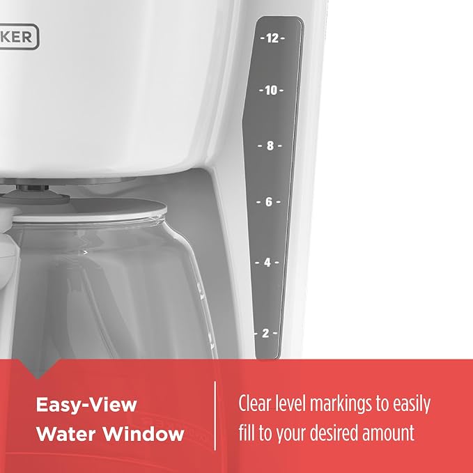 BLACK+DECKER CM1160W-1 CM1160W 12-Cup Programmable Coffeemaker, White/Stainless Steel - Image 3