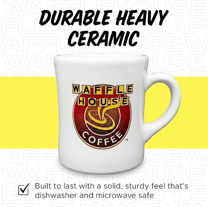Waffle House Classic Coffee Mug in Gift Box – 9 oz Ceramic Diner-Style Cup – Iconic Logo, Ideal Gift for Coffee Lovers - Image 2
