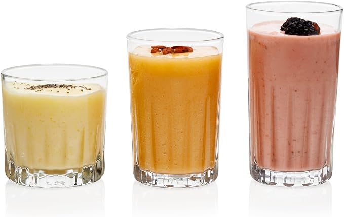 Libbey Brockton Tumbler, Juice and Glasses Drinking Set, Clear, Classic Cut Glass Cups Set of 24, Elegant Dishwasher Safe Barware Glasses for Everyday Use by Libbey