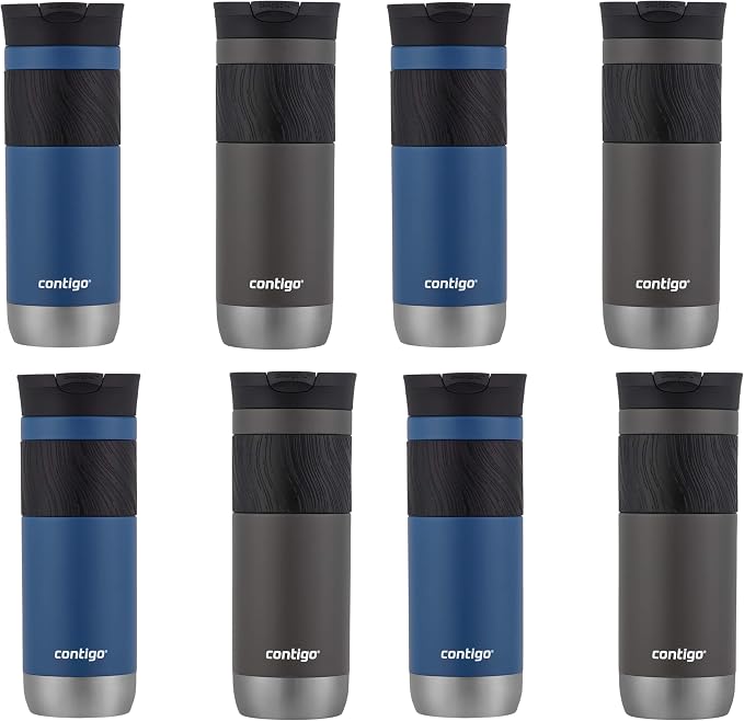 Contigo Byron Travel Mug, Vacuum-Insulated Stainless Steel, 20oz | Leak-Proof Lid | BPA-Free | Sake & Blue Corn | Pack of 8 by Unknown