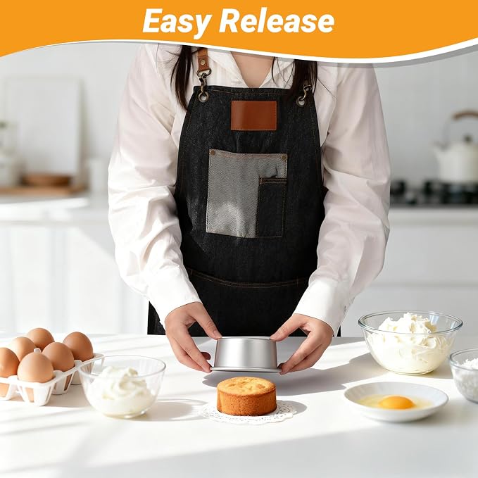 Beasea 4 Inch Cake Pans Set of 3, Aluminum Alloy Mini Round Cake Pans for Baking, Metal Small Cheesecake Dessert Mold Tin Bakeware - Fixed Bottom - Image 5