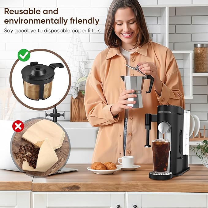Premium Reusable Coffee Basket for Ninja PB051/PB040/PB041ST Series | 304 Stainless Steel Gold Mesh Filter | Eco-Friendly Permanent Coffee Maker Accessory