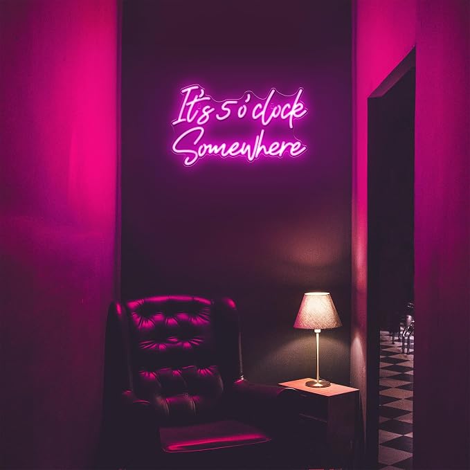 Kavaas Its 5 O'clock Somewhere Neon Sign, Neon Bar Signs for Home Bar Decor, Man Cave Pub Party - Best Gifts for Husband, Father, Birthday, Christmas - Image 7