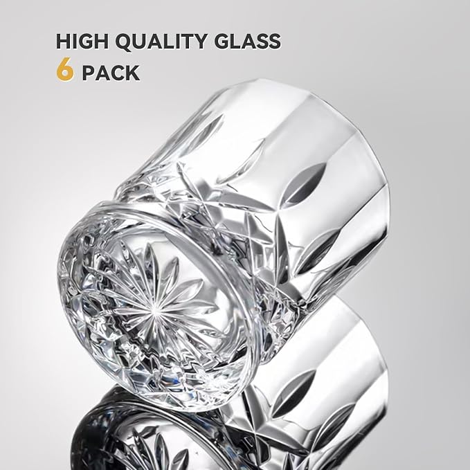Whiskey Glasses Set of 6, 11 oz Old Fashioned Rocks Glasses | Dishwasher-safe 11 oz rocks glasses for whiskey, bourbon, scotch, rum, cocktails and gifting - Image 2