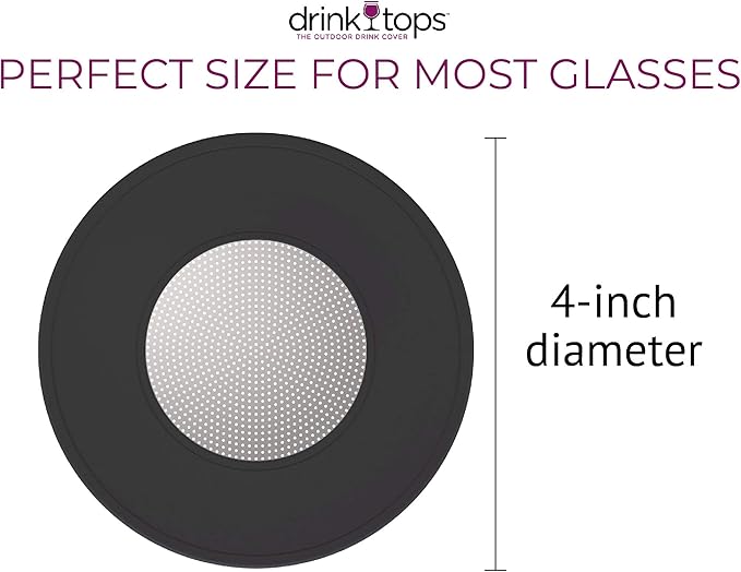 Silicone Wine Glass Covers - Ventilated, Allows Wine to Breathe - Outdoor, Keeps Particles Out - BPA Free - 4 Pack