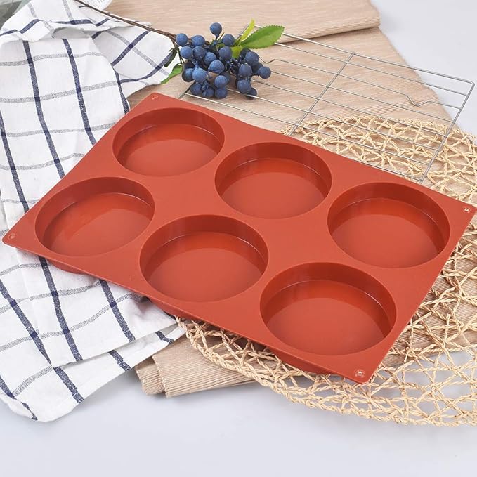 Newk Silicone Round Cake Molds, 4 Inch Silicone Molds for Baking Layer Cake, Resin Coasters, Eggs Pie, Handmade Soap - 4"