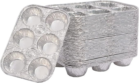 Waytiffer Muffin Pan 6-Cup Cupcake Aluminum Pans Favorite Muffin Tin Size for Baking Cupcakes - Standard Size (6-cup-20Pack) | Muffin Pan 6-Cup Cupcake Aluminum Pans Favorite Muffin Tin Size for Baking Cupcakes - Standard Size (6-cup-20Pack) by Waytiffer