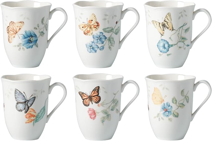 Lenox 892798 Butterfly Meadow 6-Piece Mug Set by Lenox