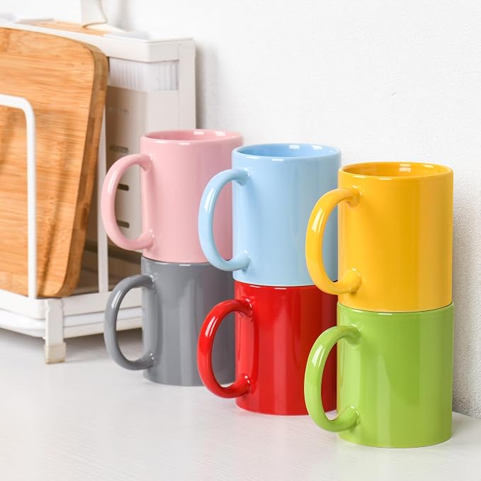 BYCNZB 12oz coffee mug set of 6 Coffee Mugs for Coffee, Tea, Cocoa, Milk（ Multiple color） - Image 4
