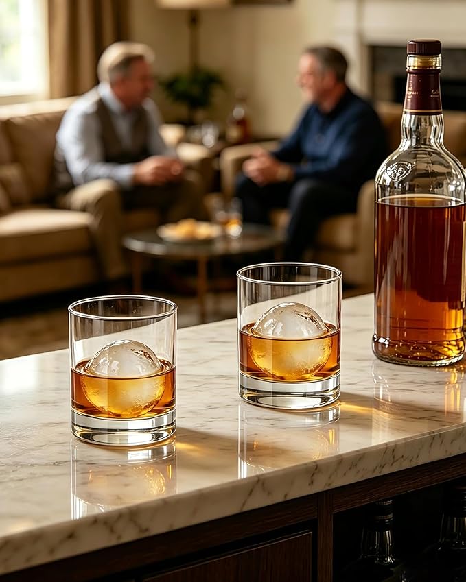 LUXU Whiskey Glasses,11 OZ Short Glass Tumbler,Lowball Glasses Set of 6 | Heavy Base Old Fashioned Rocks Glass for Scotch or Bourbon,Dishwasher Safe Glassware - Image 4
