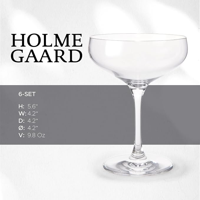 Holmegaard Cabernet Cocktail Glass, Clear, 5.5" H x 4.3" D, 9.8 oz, Set of 6, Designed by Peter Svarrer, Gift Box Included - Image 3
