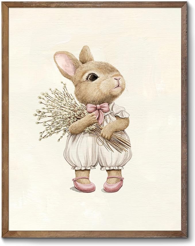 XOCUUI Pink Nursery Wall Decor Art Prints, Cute Baby Girl Room Decor, Pink Girl Wall Art Vintage Floral Wall Decor for Baby Girls' Nursery & Kids' Room - 8x10inch|Unframed by XOCUUI