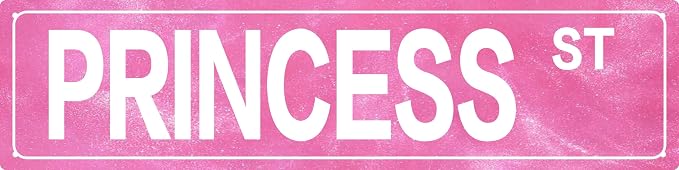 Retro Girl Pink Tin Metal Sign Princess Statement Wall Decor for Home Vintage Bar or Dorm Unique Gift Idea for Friends 4x16 in by LMDDFZS